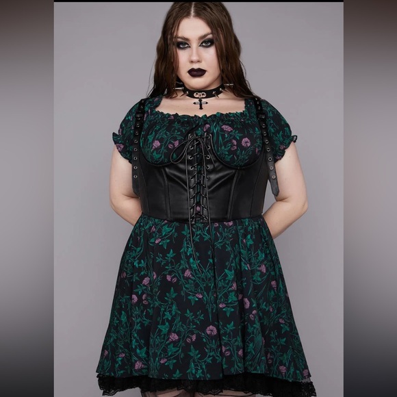 Dolls Kill Plus Herbal Magic Mini Dress - Picture 3 of 3